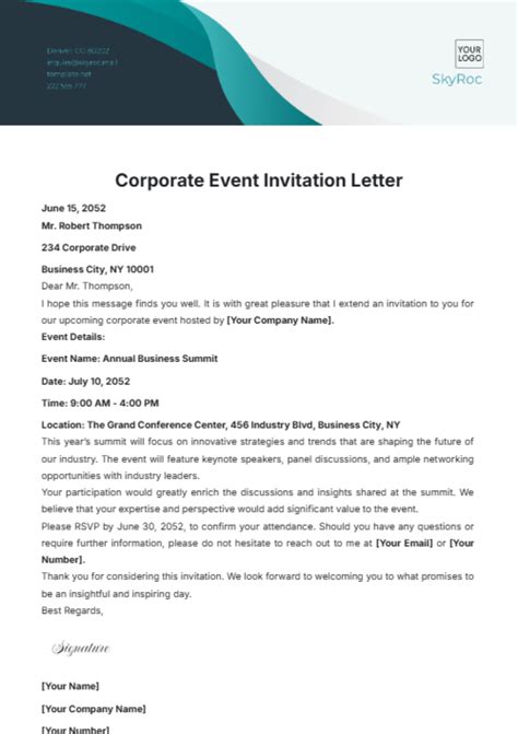 Corporate Invitation Template