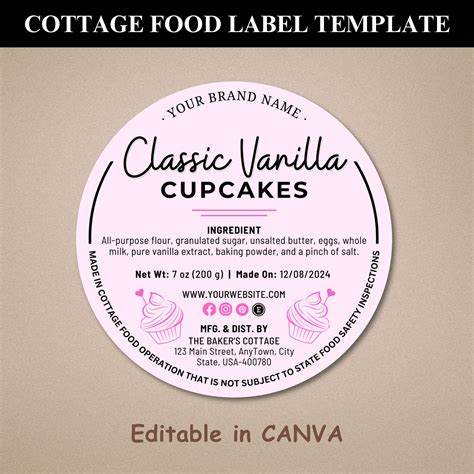 Cottage Food Label Template