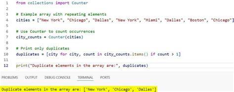 Counting array elements in Python duplicate