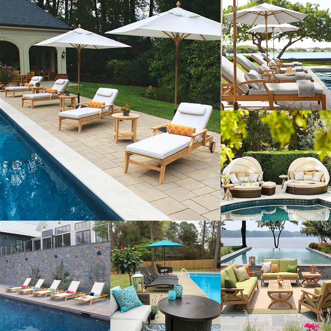Country Casual Teak Furniture in a pool area