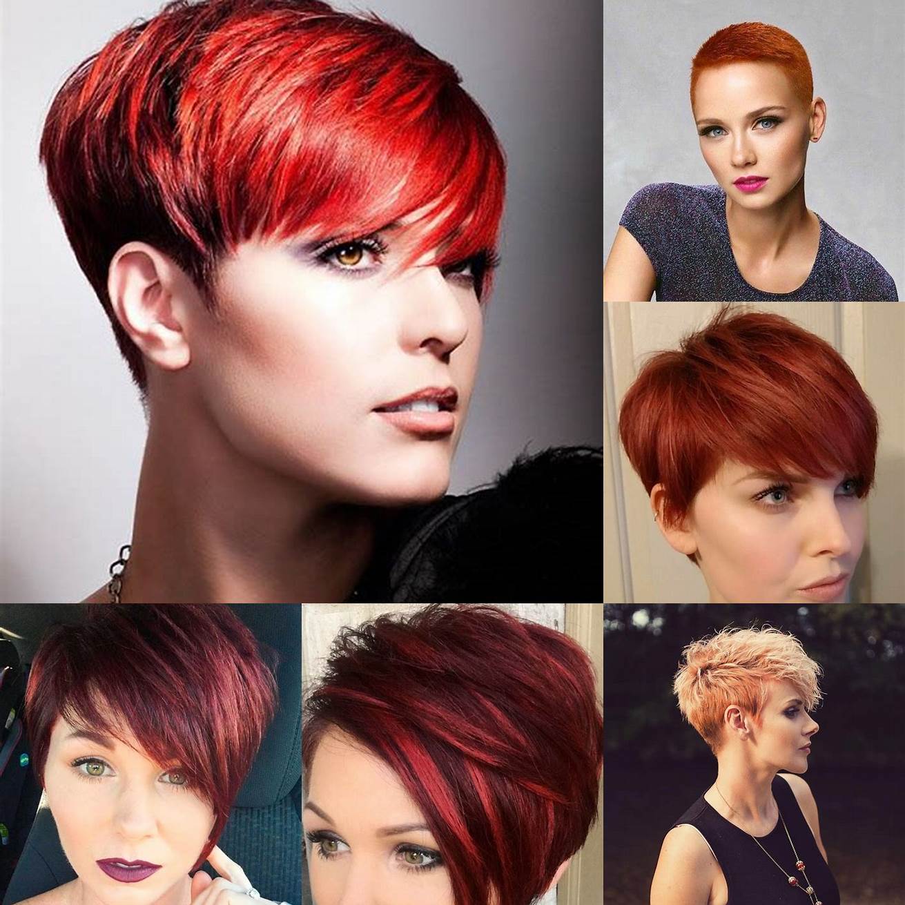 Coupe pixie rouge
