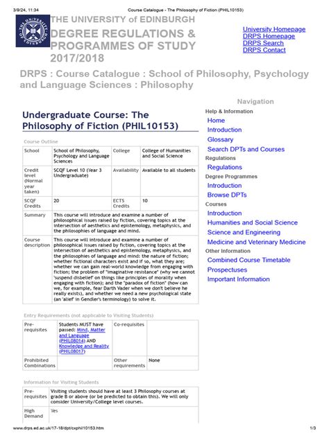 Course Catalogue University Of Edinburgh