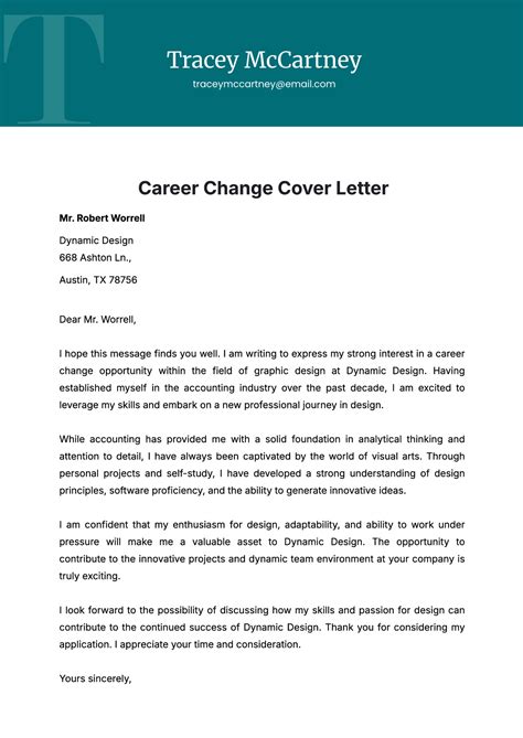 Cover Letter Career Change