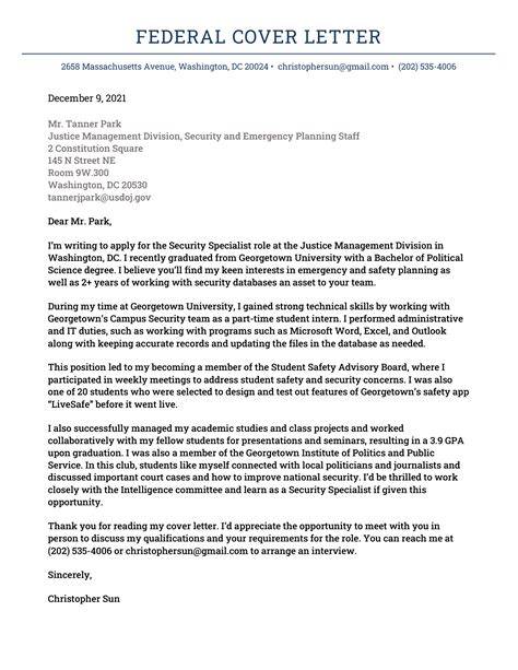 Cover Letter Template For Government Jobs