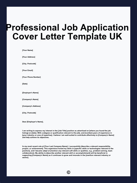 Cover Letter Template Uk
