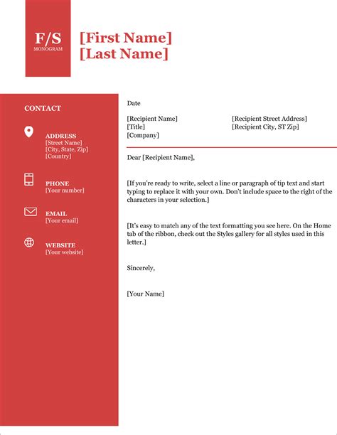 Cover Letter Word Templates