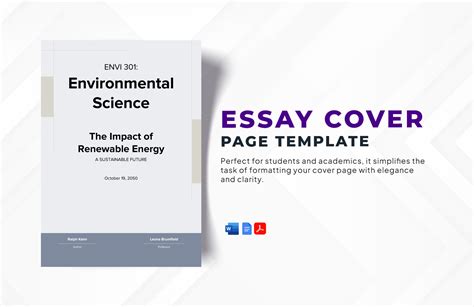 Cover Page Template Essay