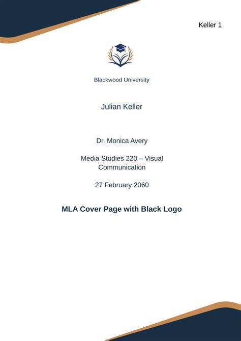 Cover Page Template Mla