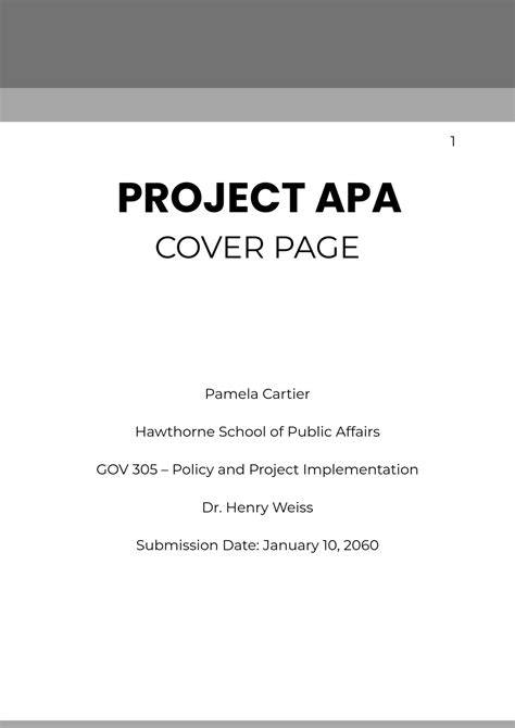 Cover Sheet Apa Template