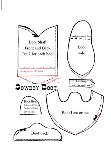 Cowboy Boot Cake Template