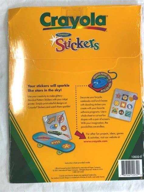 Crayola Crayola Stardust Pattern Stickers Inkjet Printable