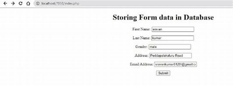 Create A Form And Connect To Database