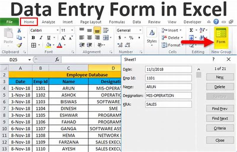 Create Data Input Form In Excel
