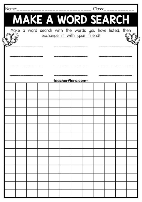 Create Find A Word Printable