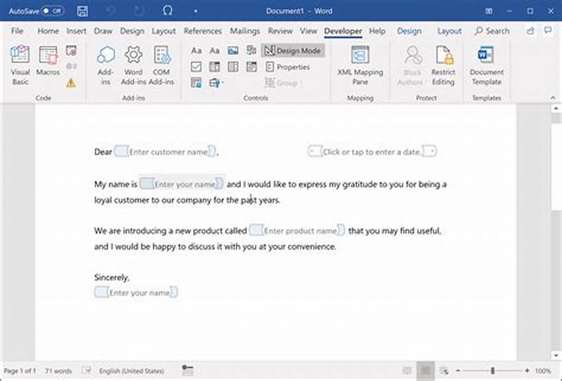 Create Form In Word With Fields