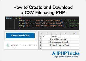 Create a CSV File for a user in PHP