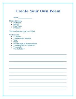 Creating A Poem Template