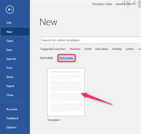 Creating A Word Template