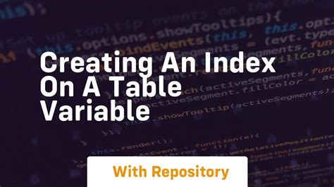 Creating an index on a table variable