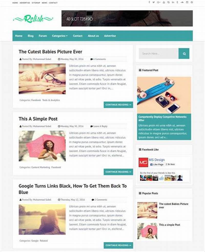 Creative Blog Bootstrap Template Seo