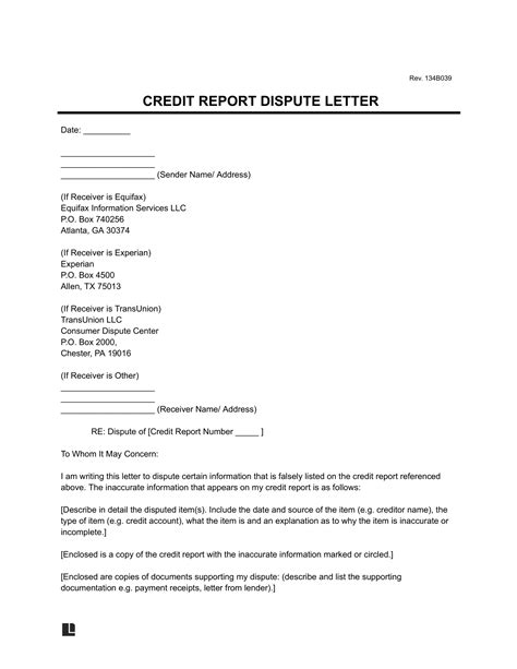 Credit Letter Template