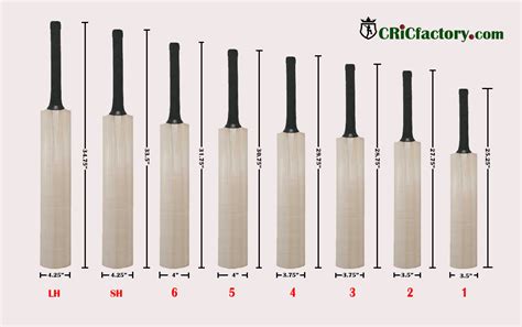 Cricket Bat Size Chart