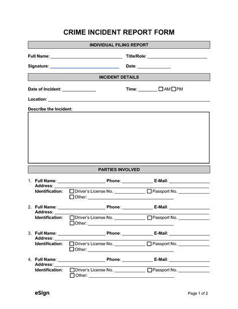 Criminal Report Template