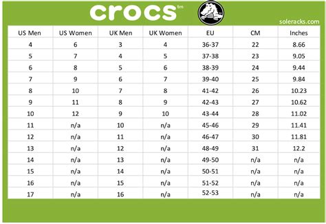 Crocs Size Chart Youth