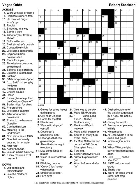 Crossword Puzzles Printable Hard