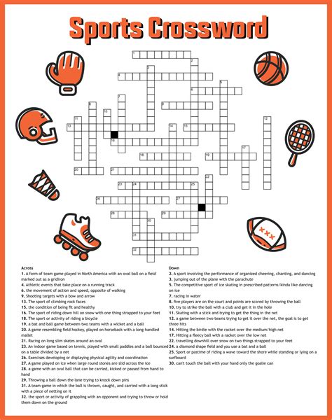Crossword Puzzles Sports Printable