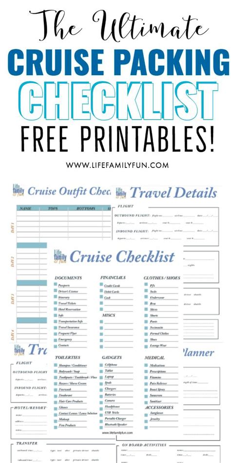 Cruise Packing List Printable