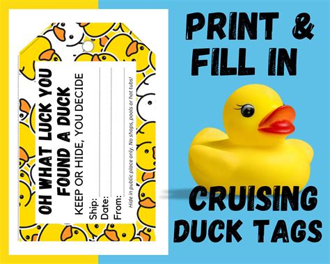Cruising Duck Tag Template