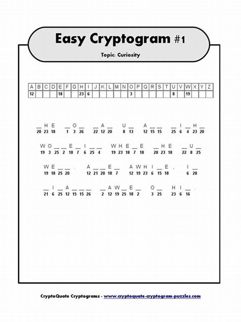 Cryptogram Maker Printable
