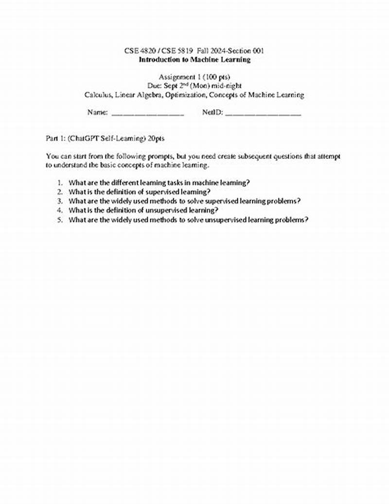 Cse 4820   Introduction To Machine Learning Catalog