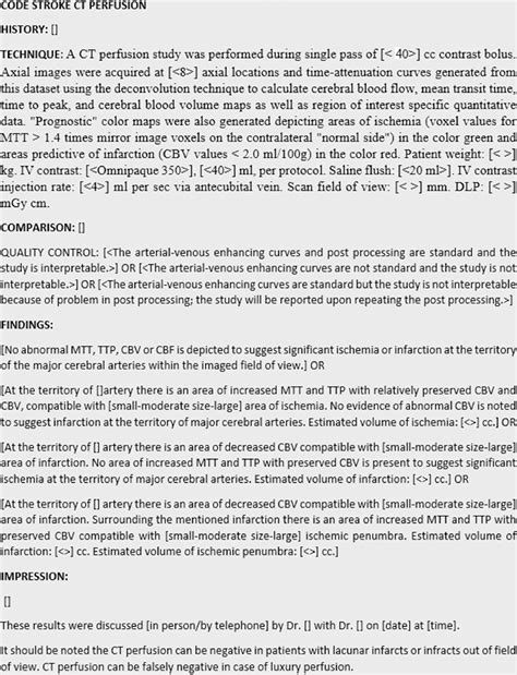 Ct Perfusion Report Template