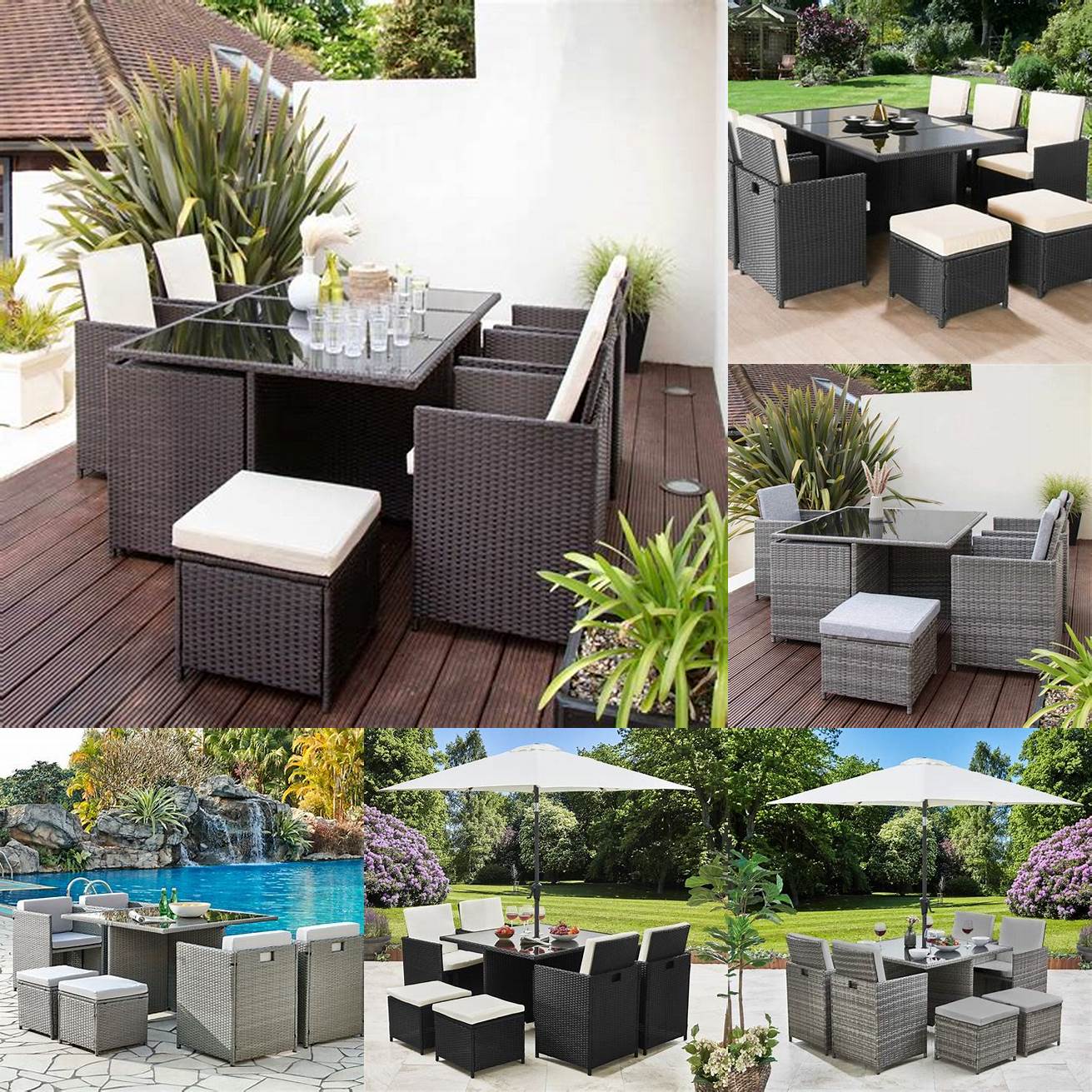 Cube outdoor seating in a patio