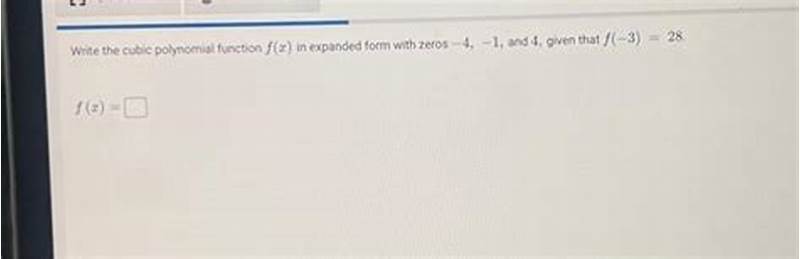 Cubic Function Expanded Form
