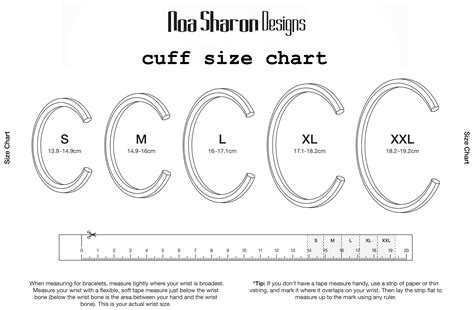 Cuff Bracelet Size Chart