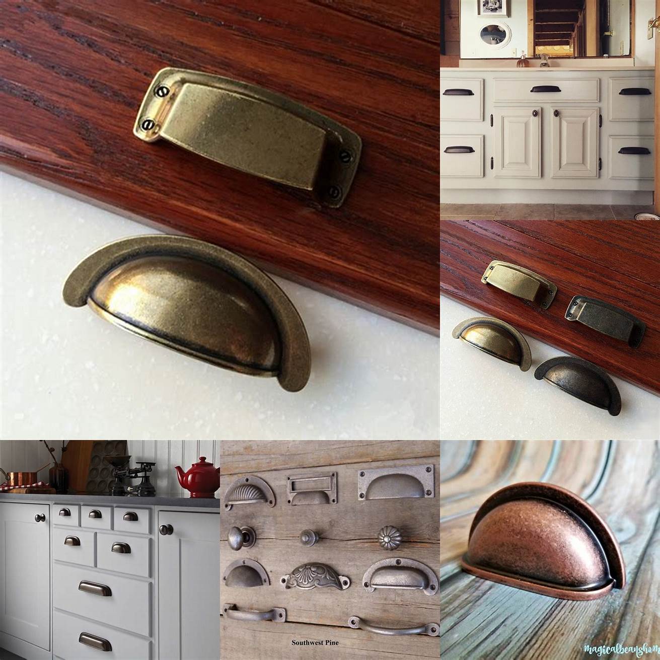Cup Pulls For a vintage or farmhouse feel cup pulls on wooden cabinets can add a charming touch These are also great for those who want a larger grip