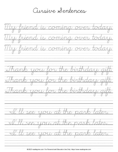 Cursive Writing Practice Sheets Printable