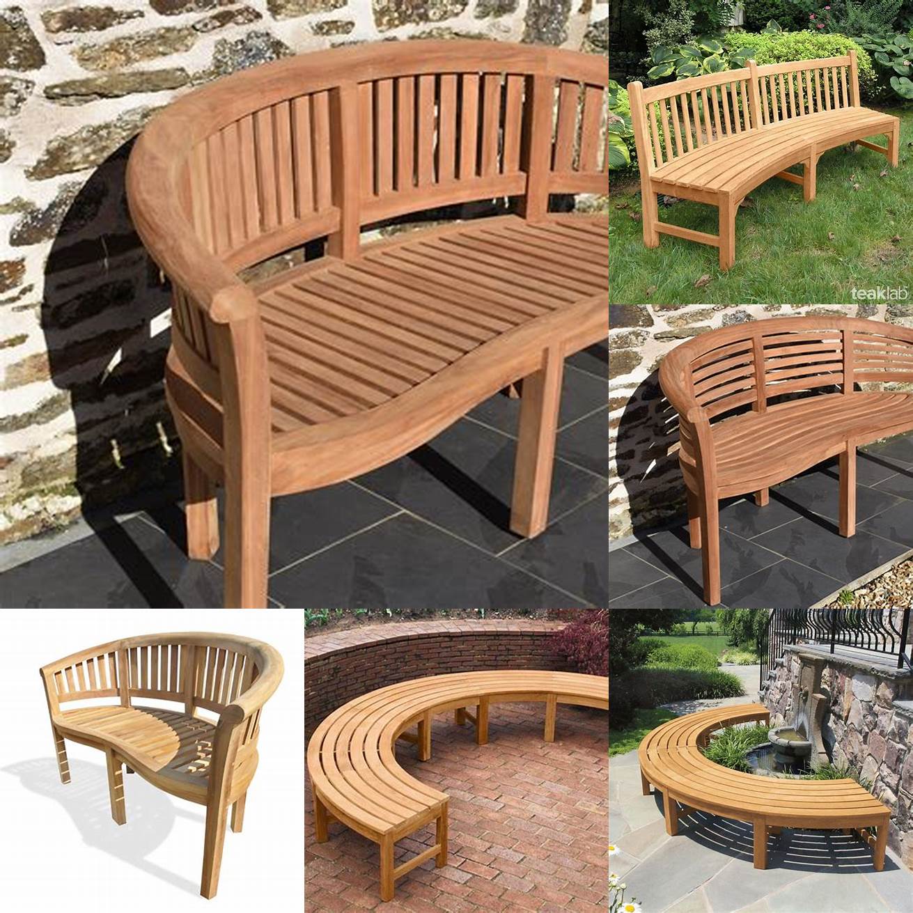 Curved Teak Benches