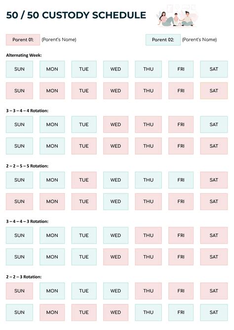 Custody Schedule Template