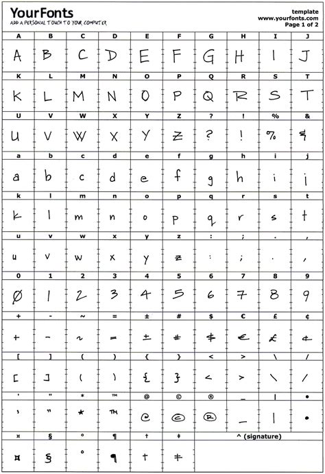 Custom Font Template