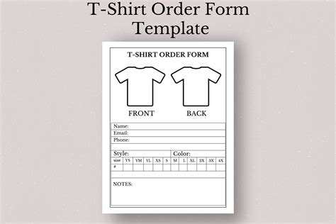 Custom T Shirt Order Form Template Free