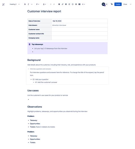 Customer Interview Template
