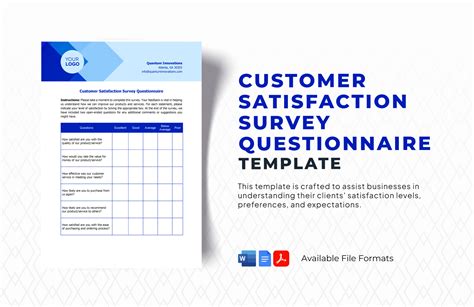 Customer Service Satisfaction Survey Questions Template