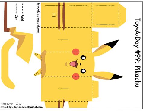 Cut Out Printable Pikachu Papercraft Template