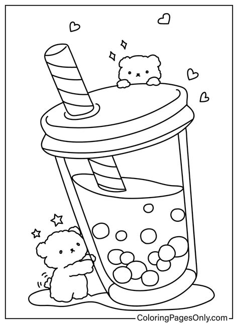 Cute Boba Coloring Pages Printable