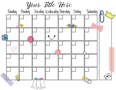 Cute Calendar Printable