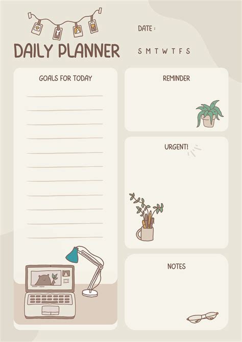 Cute Daily Planner Printable Free